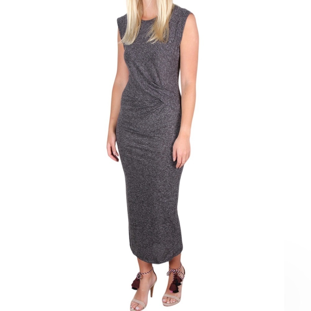 IRO Adonis Linen Blend Midi Maxi Heathered Gray Sleeveless Dress Women’s Small